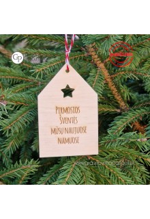 Kalėdinė dekoracija Namelis " Pirmosios šventės Mūsų Naujuose namuose" 